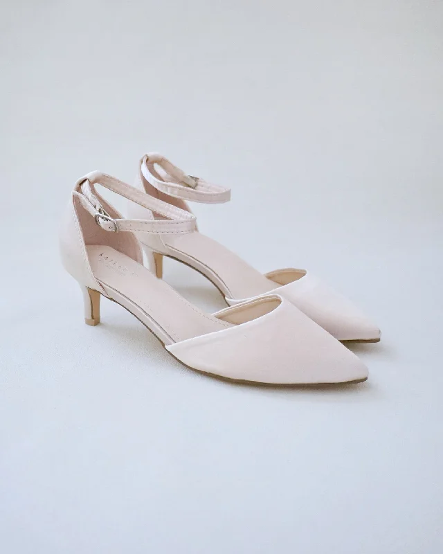 Satin Pointy Toe Low Heels Wedding ShoesAffordable Satin Heels with a Luxe Touch