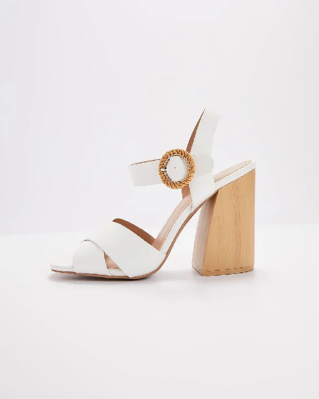 Chandler Strappy Wooden Heels---Affordable Strappy Platform Heels with Premium Quality