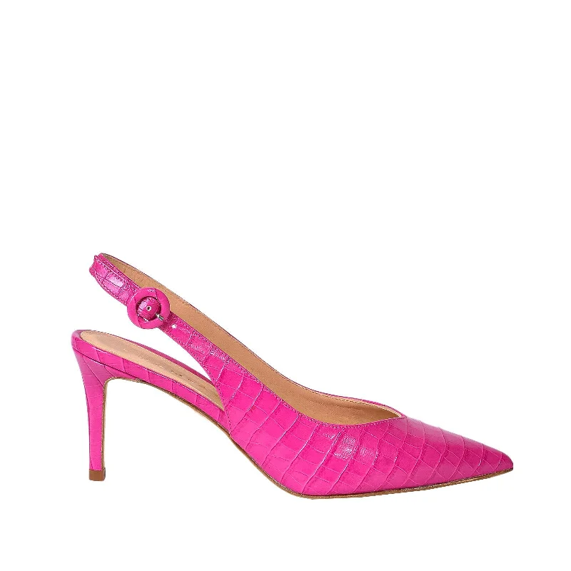 Cocco Fuchsia Sling Back Pumps---Fashionable Kitten Heels for Date Night