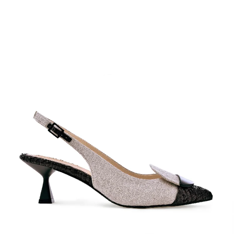 Lino Black Sling Back Pumps---Fashionable Kitten Heels for Date Night