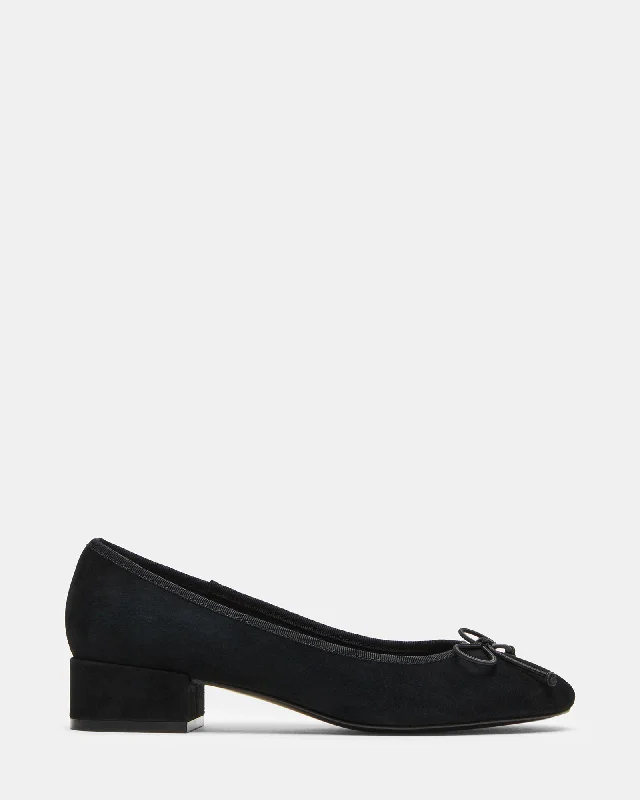 Affordable Suede Ankle Pumps for All-Day Wear--CHERISH BLACK SUEDE