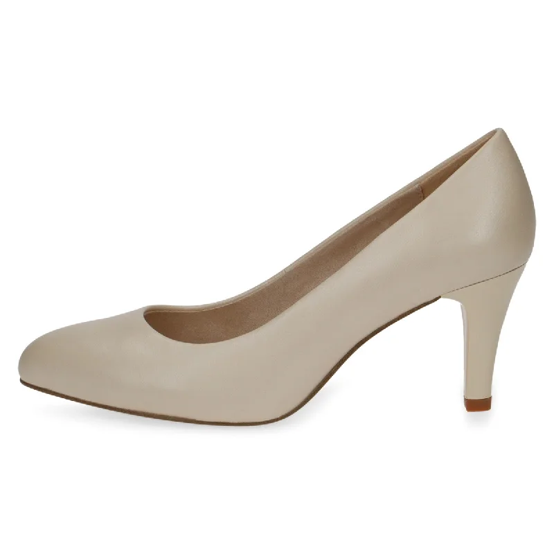 Stiletto Heel Pumps with Perfect Fit--Chic Show Cream Stiletto Pumps-Fashionable & Classic