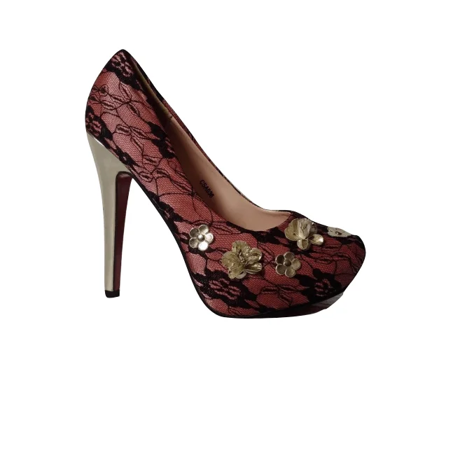 Stylish Lace Pumps for a Chic Look--ChiChi London Womens Lace Overlay Heels