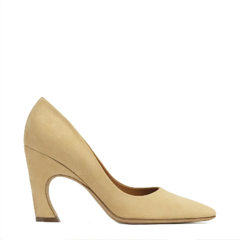 Affordable Suede Ankle Pumps for All-Day Wear--Oli Pump 90, Suede Milky Brown