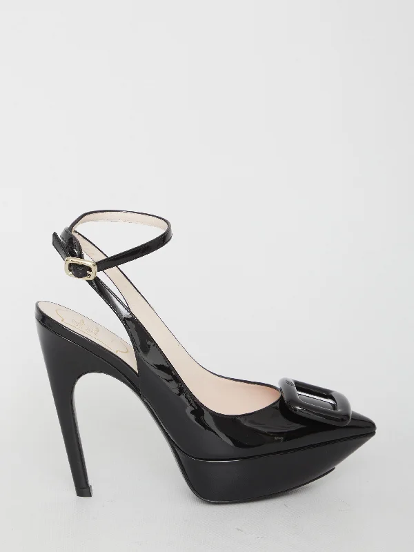 Stiletto Heel Pumps with Perfect Fit--Choc Buckle Sling Back Pumps-Fashionable & Classic