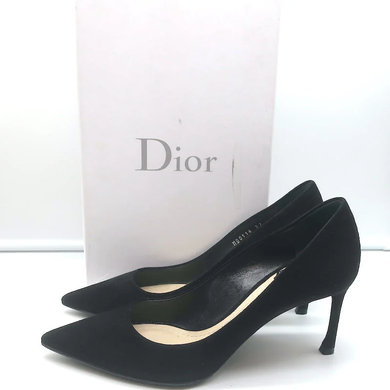 Affordable Suede Ankle Pumps for All-Day Wear--Christian Dior Essence 70 Pumps Black Suede Size 37 Pointed Toe Heels