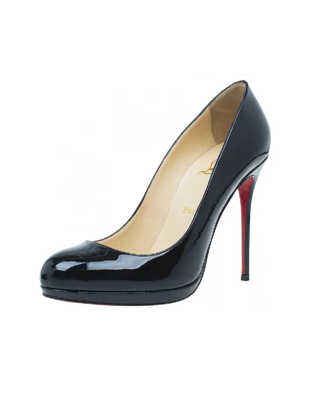 Sleek and Shiny Patent Pump Heels for a Polished Look--Christian Louboutin Black Patent Neofilo Pumps