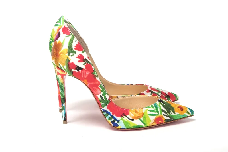 Versatile Dress Heels for Formal and Casual Wear---Christian Louboutin Multicolor Flower Printed High Heels Pumps Shoes