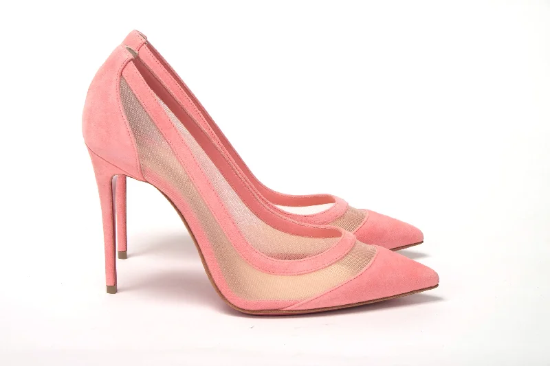 Affordable Suede Ankle Pumps for All-Day Wear--Christian Louboutin Pink Galativi Suede High Heels Pumps