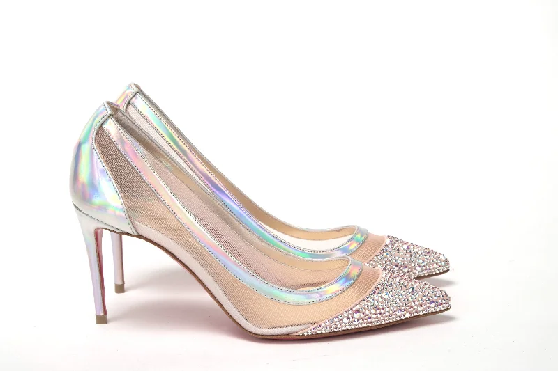 Christian Louboutin Version Rose Embellished High Heels Pumps---Chic Embellished Pumps for a Glamorous Look