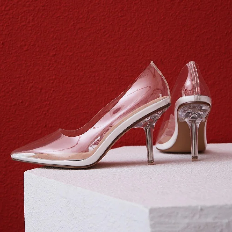 Versatile Heeled Sandals for Any Occasion---Cinderella Glass Heels!