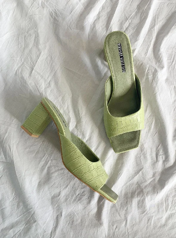 Clair De Lune Heels Neo Mint---Fashionable Kitten Heels for Date Night