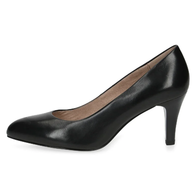 Versatile Heeled Sandals for Any Occasion---Classic Black Rounded-Toe Pumps