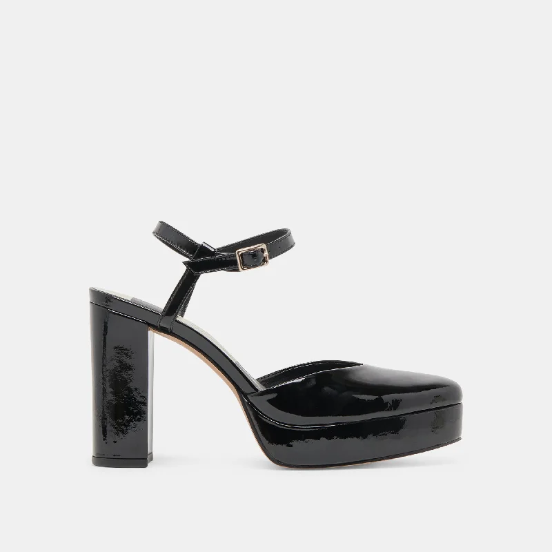 Sleek and Shiny Patent Pump Heels for a Polished Look--CLAUD HEELS MIDNIGHT PATENT LEATHER