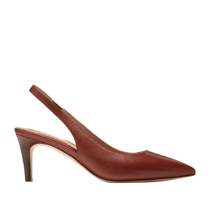 Cole Haan Women's Vandam Sling Pump in Dark Cuoio---Fashionable Kitten Heels for Date Night