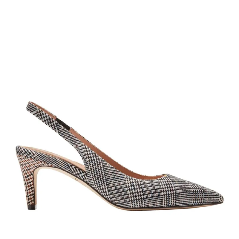 Cole Haan Women's Vandam Sling Pump in Multi Plaid---Fashionable Kitten Heels for Date Night