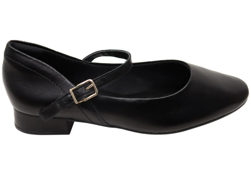 Comfortflex Niki Womens Leather Brazilian Low Heel Shoes---Comfortable Leather Pumps for Office and Everyday Wear