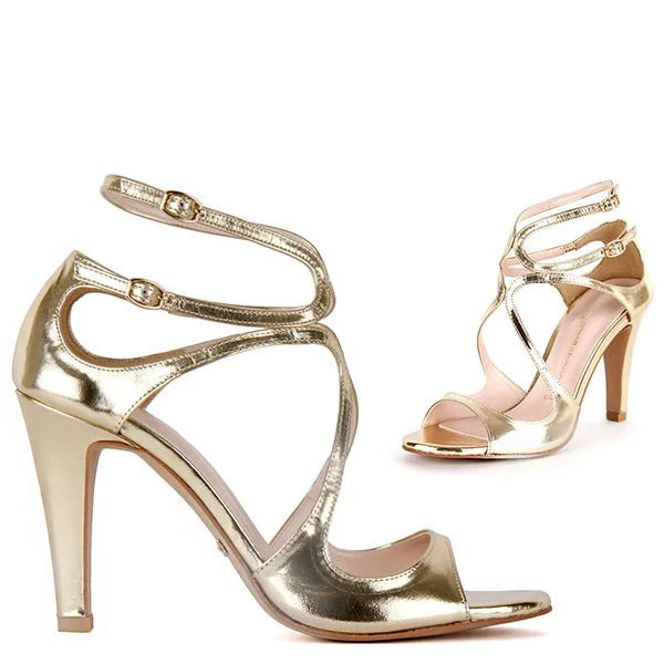 Versatile Heeled Sandals for Any Occasion---CONFESSION - gold