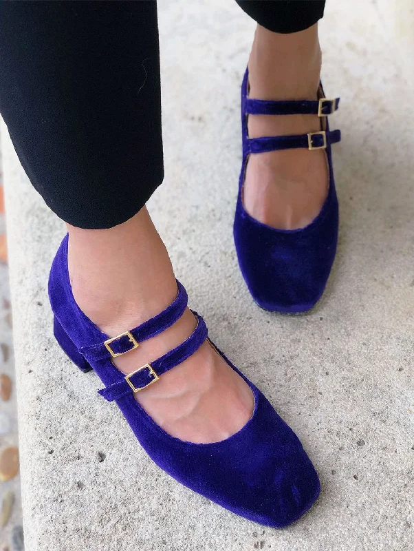 Affordable Suede Ankle Pumps for All-Day Wear--Montmartre Vegan Suede Heeled Pumps | Purple