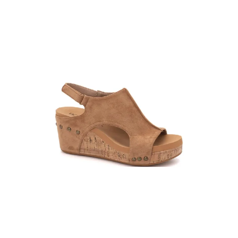 Affordable Suede Ankle Pumps for All-Day Wear--[Cork's] Carley-Camel Suede