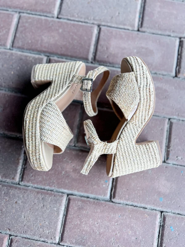 Versatile Heeled Sandals for Any Occasion---[Corkys] Cheers Heels-Raffia