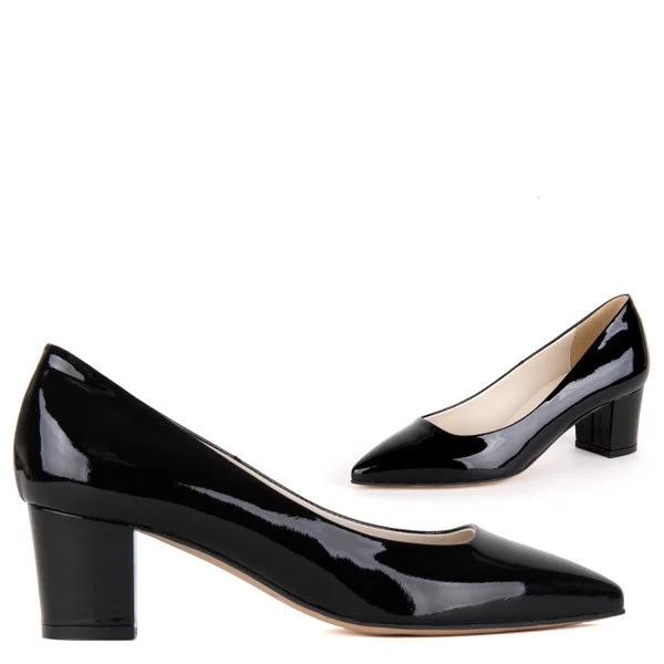 Versatile Heeled Sandals for Any Occasion---COURTNEY - black patent