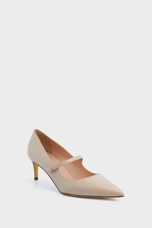 Sleek and Shiny Patent Pump Heels for a Polished Look--Crema Patent Betha Heels