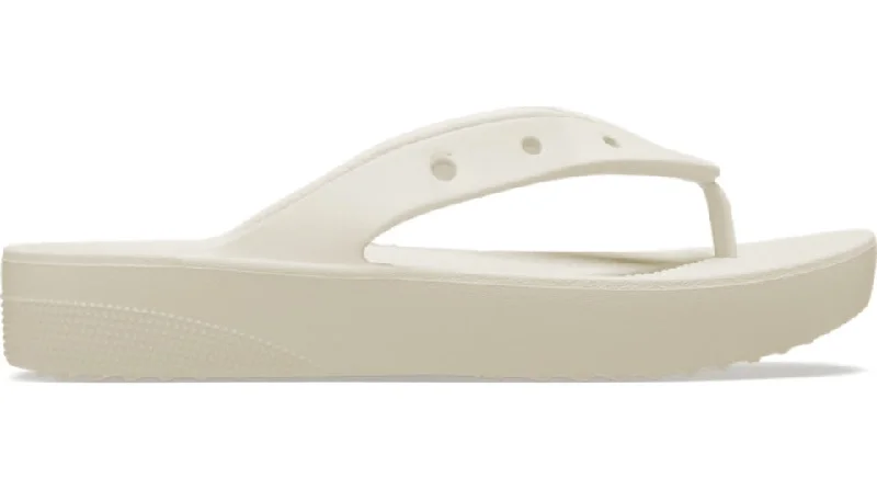 Stylish Platform Heels for Extra Height--Crocs Classic Platform Flip Bone