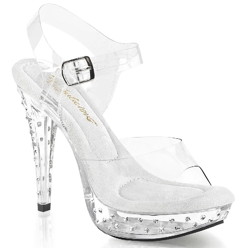 Versatile Heeled Sandals for Any Occasion---COCKTAIL-508SDT Clear/Clear