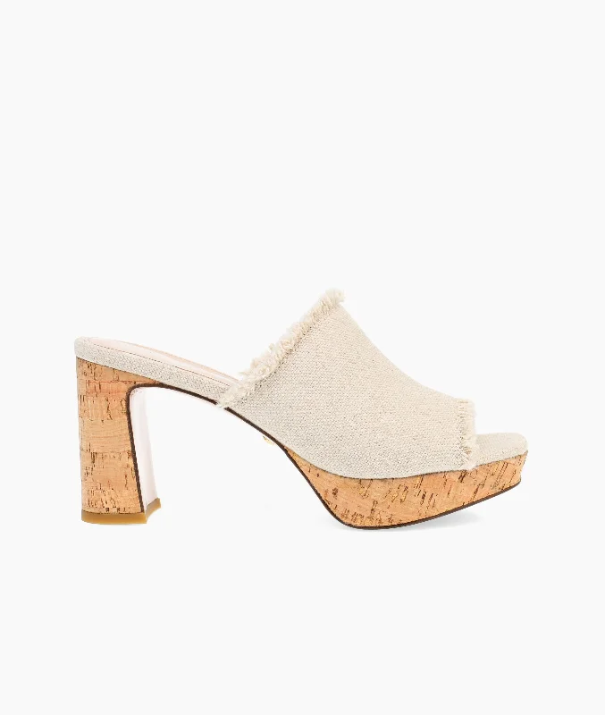 Stylish Platform Heels for Extra Height--Daia Platform - Natural