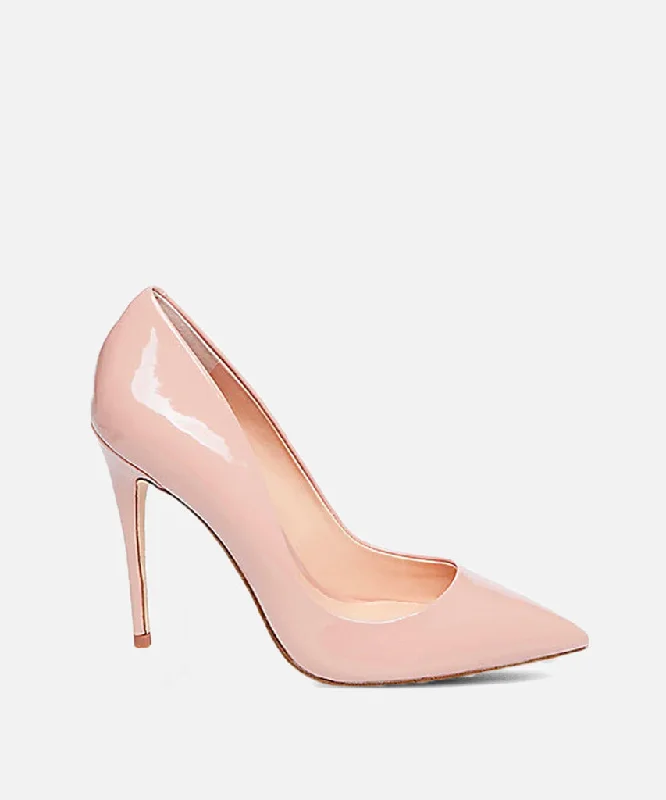 Stiletto Heel Pumps with Perfect Fit--Daisie Pump - Dark Blush Patent-Fashionable & Classic