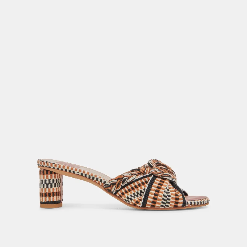 Stiletto Heel Pumps with Perfect Fit--DALLIE HEELS TAN MULTI WOVEN-Fashionable & Classic