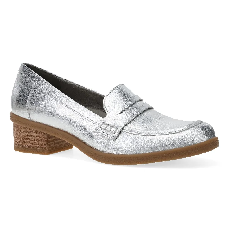 Stiletto Heel Pumps with Perfect Fit--Danica Silver Metallic-Fashionable & Classic