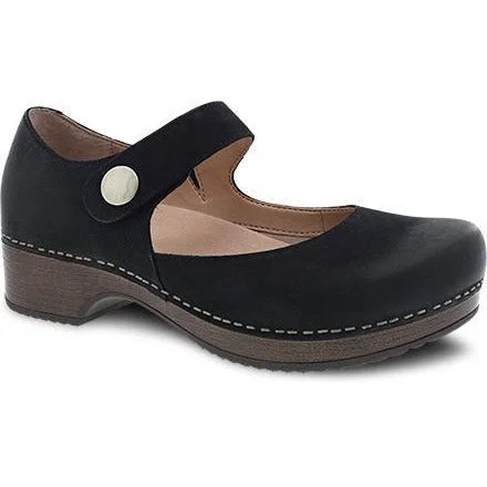 DANSKO BEATRICE BLACK BURNISHED NUBUCK---Fashionable Kitten Heels for Date Night