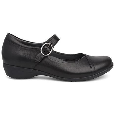 DANSKO FAWNA BLACK MILLED NAPPA---Fashionable Kitten Heels for Date Night