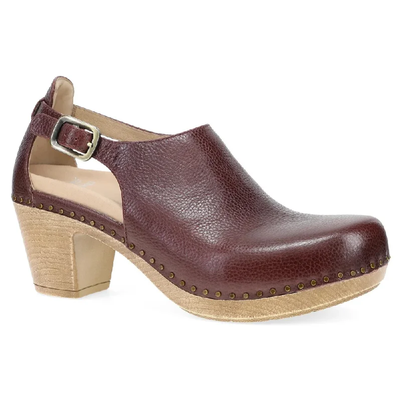 Dansko Sassy Cordovan Milled Burnished Leather Heel (Women's)---Comfortable Leather Pumps for Office and Everyday Wear