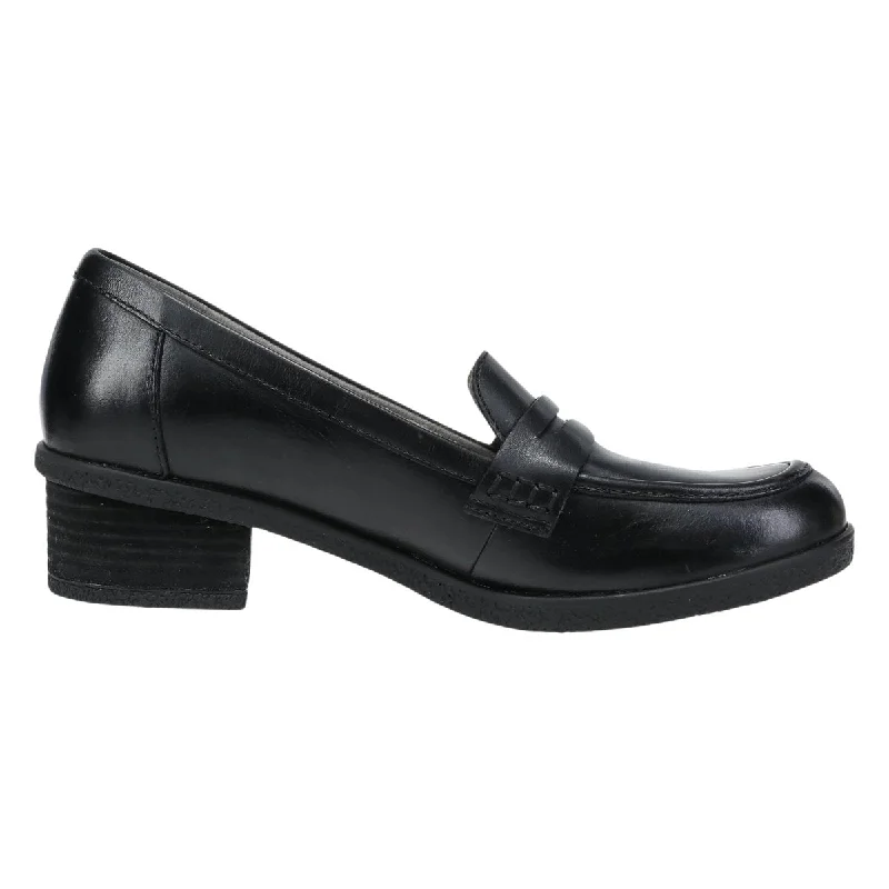 Trendy Chunky Heel Pumps for Casual Wear--Dansko Women's Danica Black Waterproof Burnished Loafer