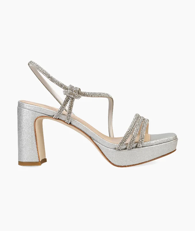 Stylish Platform Heels for Extra Height--Darine Platform - Silver