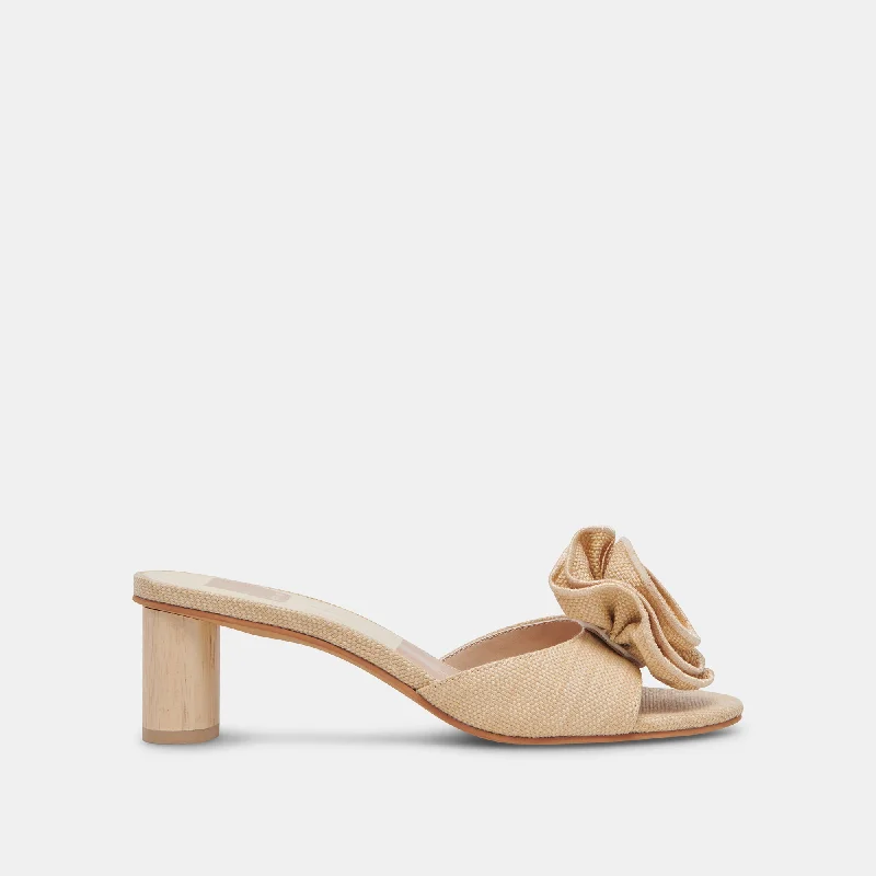 Stiletto Heel Pumps with Perfect Fit--DARLY HEELS NATURAL RAFFIA-Fashionable & Classic