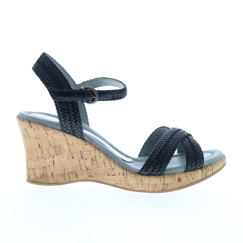 Versatile Heeled Sandals for Any Occasion---David Tate Baily Womens Black Synthetic Hook & Loop Wedges Heels Shoes