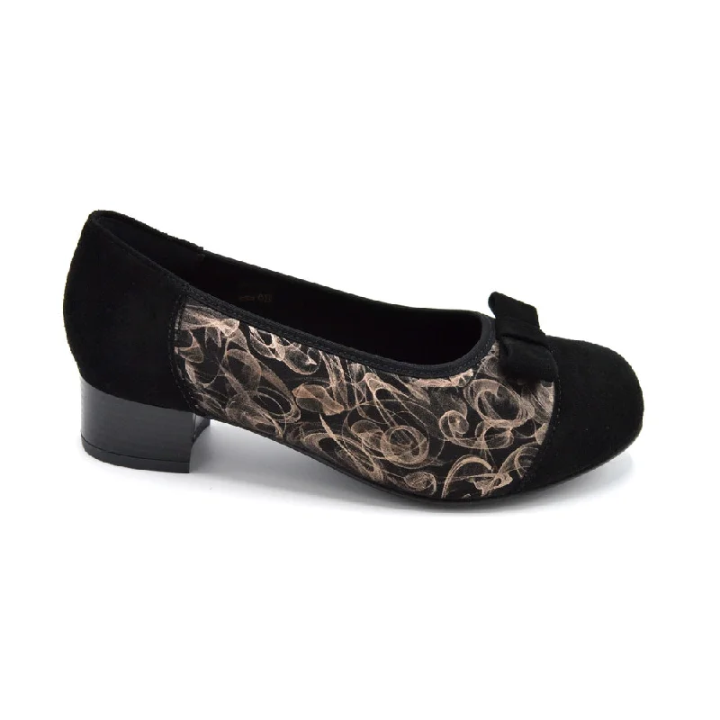 Versatile Heeled Sandals for Any Occasion---DB Oasis - Ladies Wide Fit Court Shoe - 2V (2E-4E Fitting) - Black