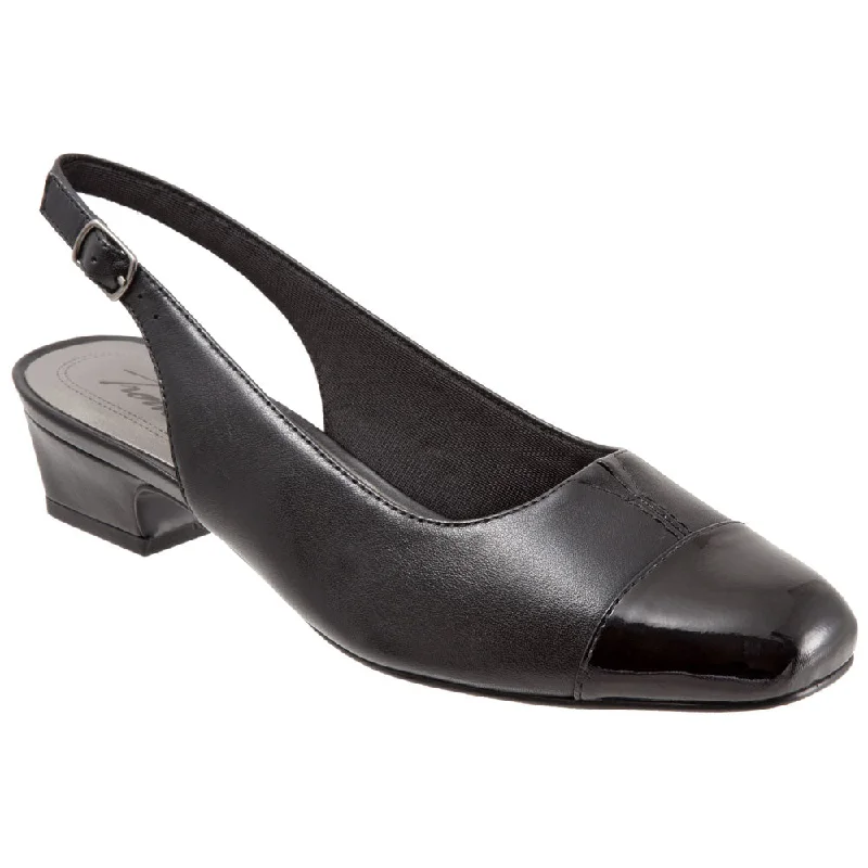 Sleek and Shiny Patent Pump Heels for a Polished Look--Trotters Dea Heel Black Leather/Patent Combi (Women's)