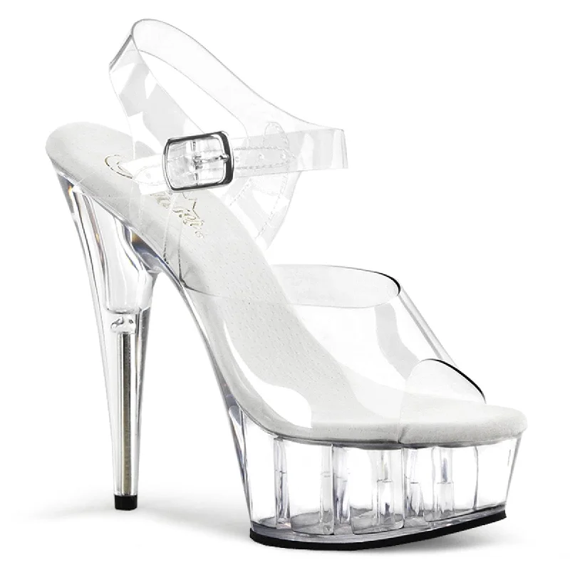 Versatile Heeled Sandals for Any Occasion---DELIGHT-608 Clear/Clear