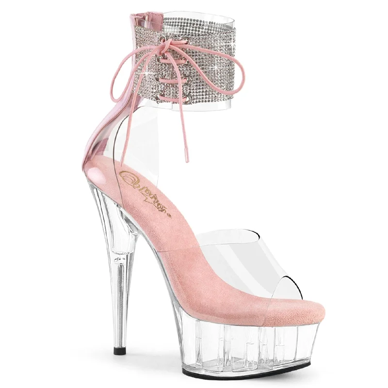 Versatile Heeled Sandals for Any Occasion---DELIGHT-624RS Clear-Baby Pink/Clear