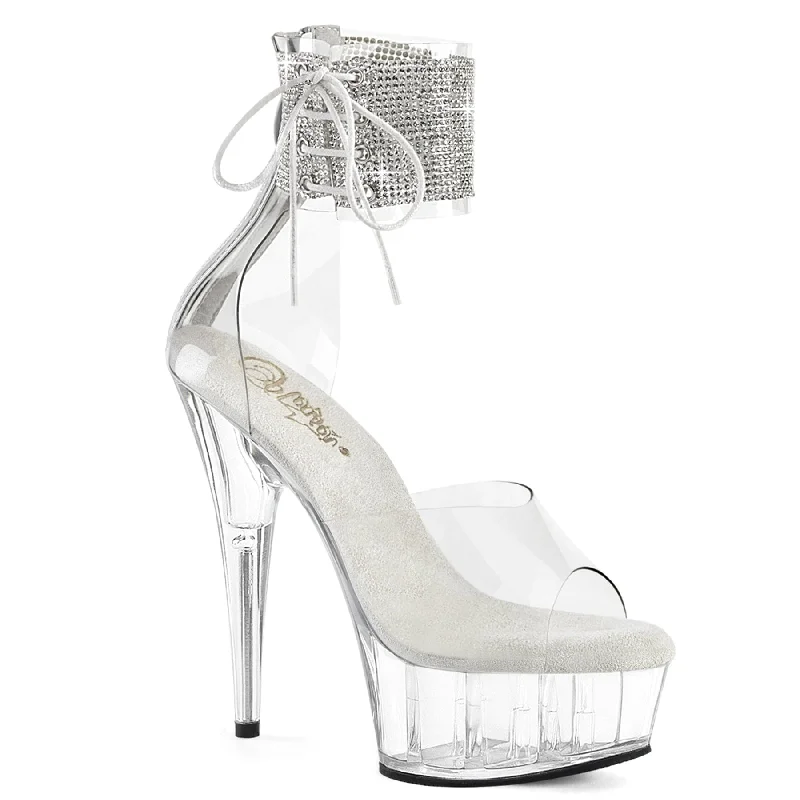 Versatile Heeled Sandals for Any Occasion---DELIGHT-624RS Clear/Clear