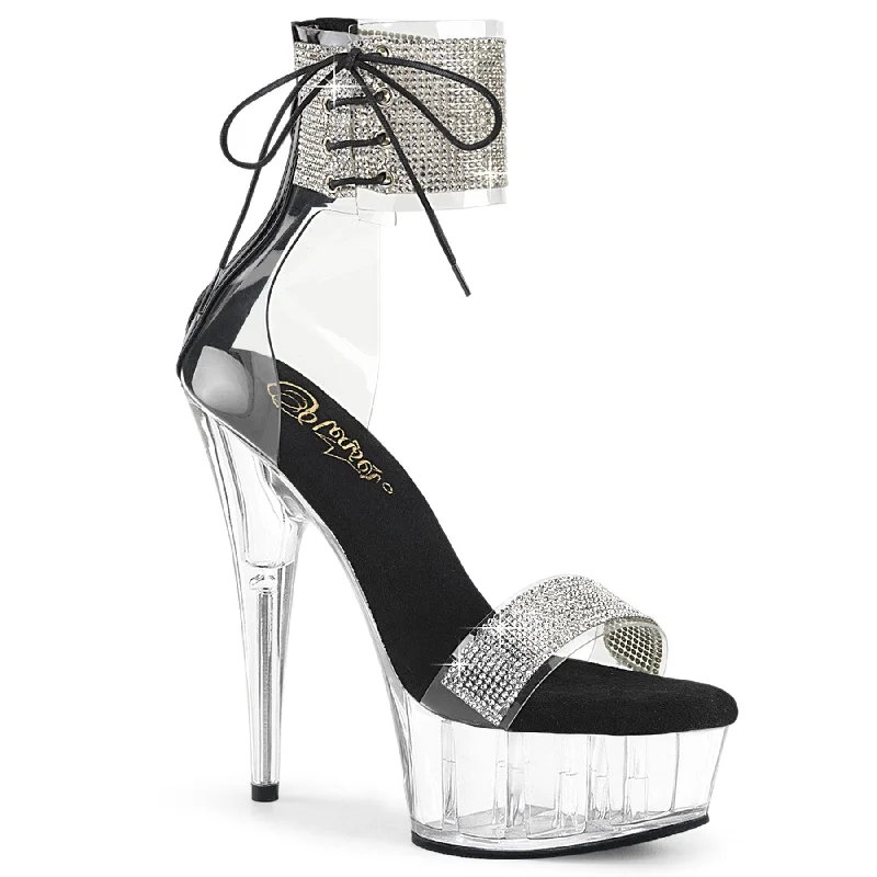 Versatile Heeled Sandals for Any Occasion---DELIGHT-627RS Clear-Black/Clear