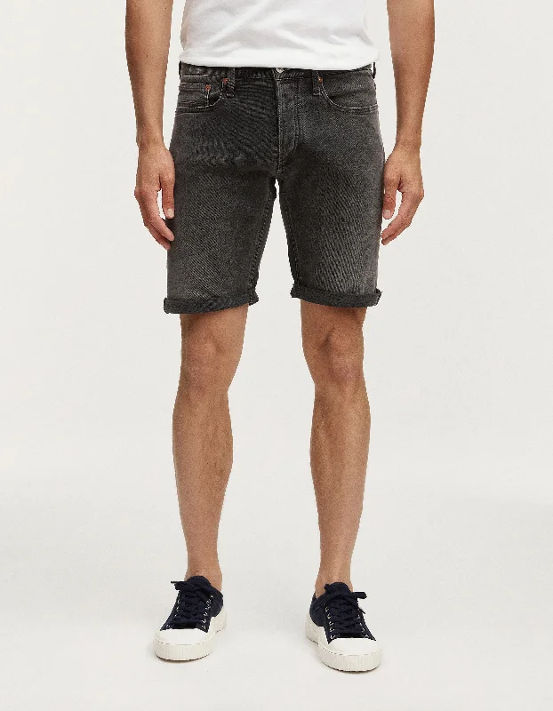【DENHAM】RIDGE SHORT AWG 黑灰色自然水洗牛仔短褲