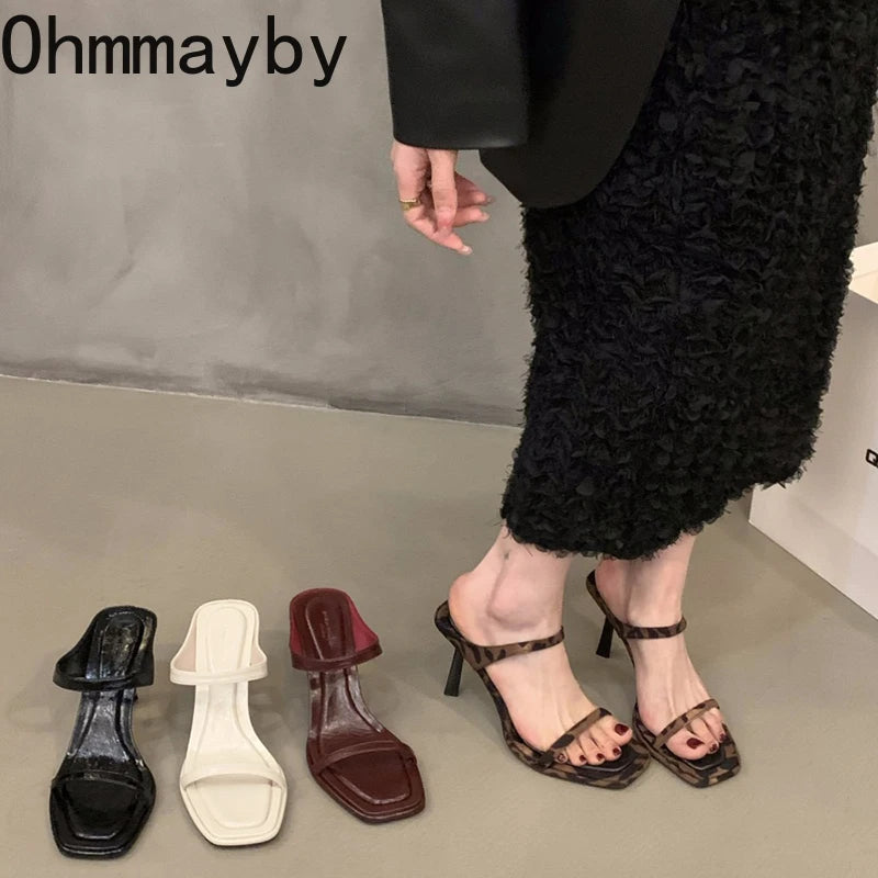 Stylish Open Toe Heels for Summer--Designer Summers Open Toe Women Slippers Fashion Elegant Open Toe High Heel