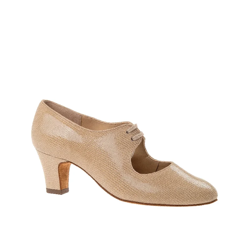 Affordable Suede Ankle Pumps for All-Day Wear--Diamant: Ginger: Beige Python Suede | 2.25" Libre Heel | MED | Suede Sole