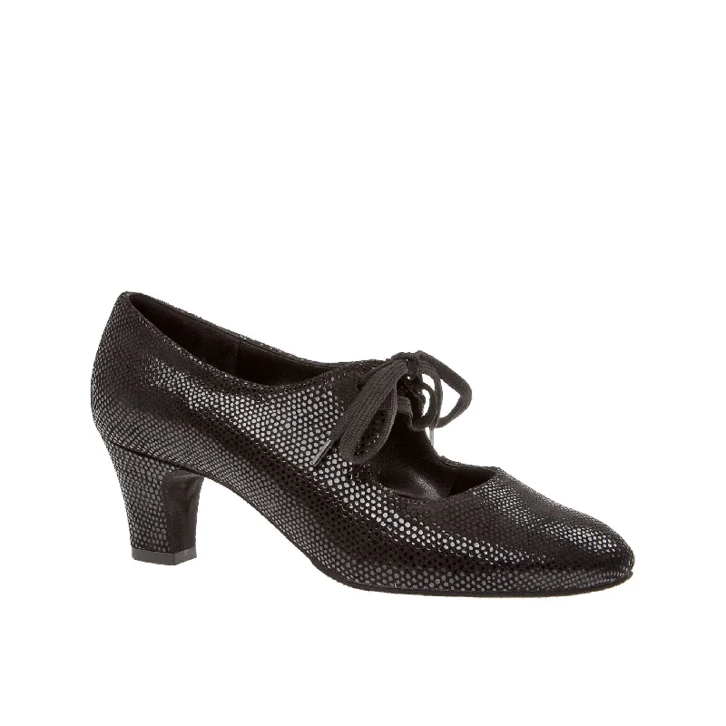 Affordable Suede Ankle Pumps for All-Day Wear--Diamant: Ginger: Black Python Suede | 2.25" Libre Heel | MED | Suede Sole